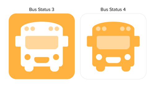 The Bus Status 4 App icon is a yellow bus on a white background.