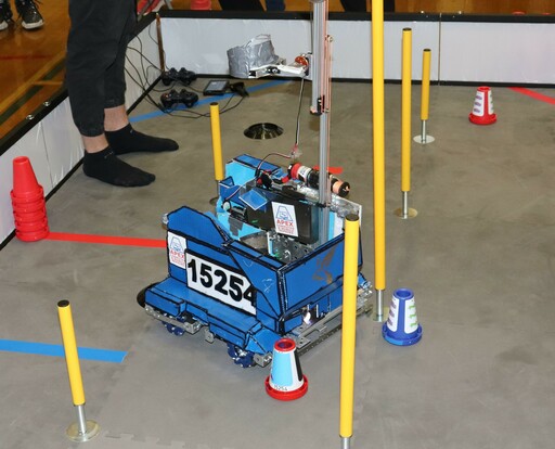 Bev Facey Community High’s robotics team operates their robot during the regional robotics competition hosted at the school.