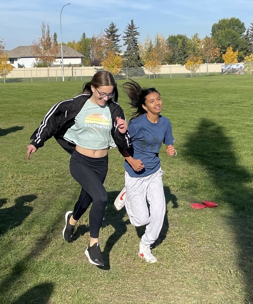 Students from Strathcona Christian Academy Secondary race to the finish line at the school’s annual Terry Fox School Run.