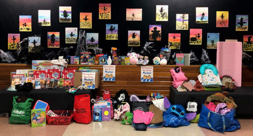 Woodbridge Farms Elementary students collected donations of clothes, toys, toiletries and other items for the two non-profits Bags of Love and Basically Babies.